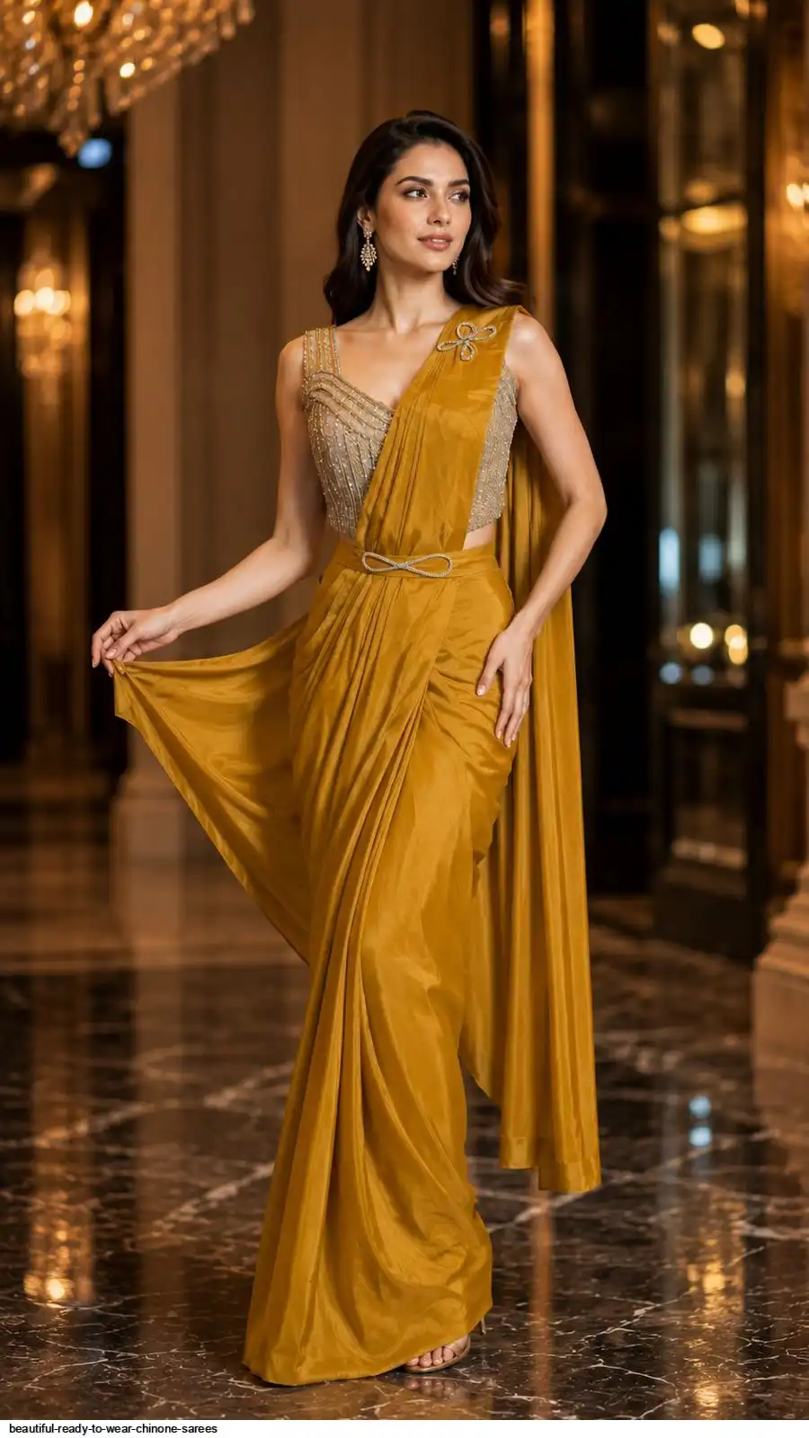 BEAUTIFUL READY TO WEAR CHINONE SAREES F