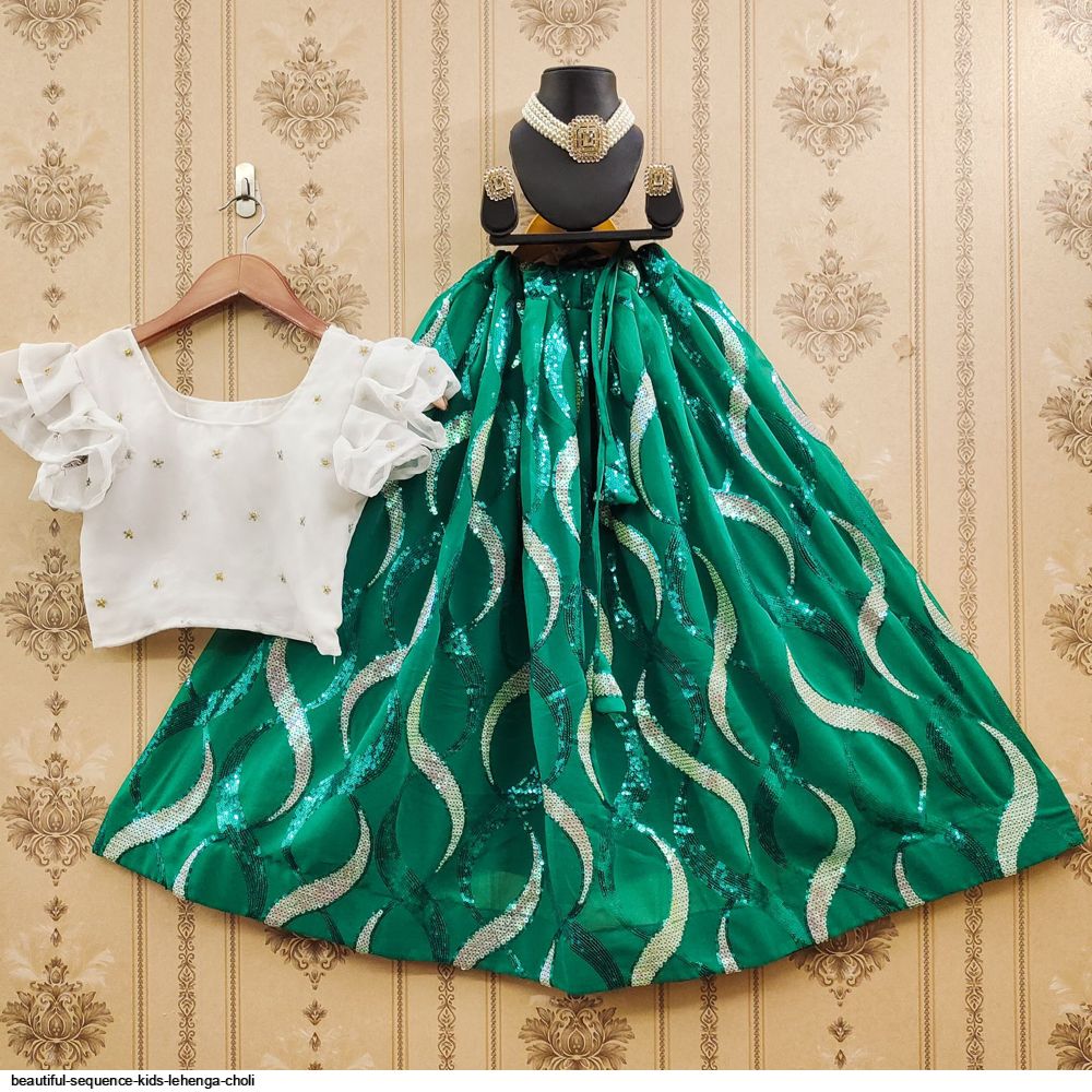BEAUTIFUL SEQUENCE KIDS LEHENGA CHOLI E