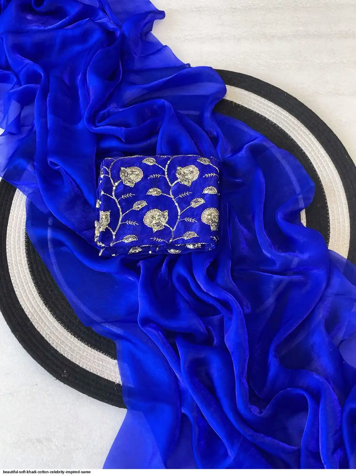 BEAUTIFUL SOFT KHADI COTTON CELEBRITY INSPIRED SAREE 12