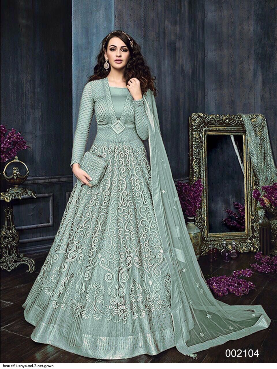 Beautiful Sky Blue Color Soft Net Ready to Wear Gown – Prititrendz