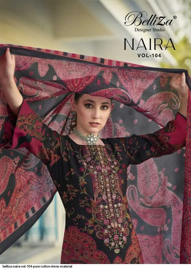 BELLIZA NAIRA VOL 104 PURE COTTON DRESS MATERIAL