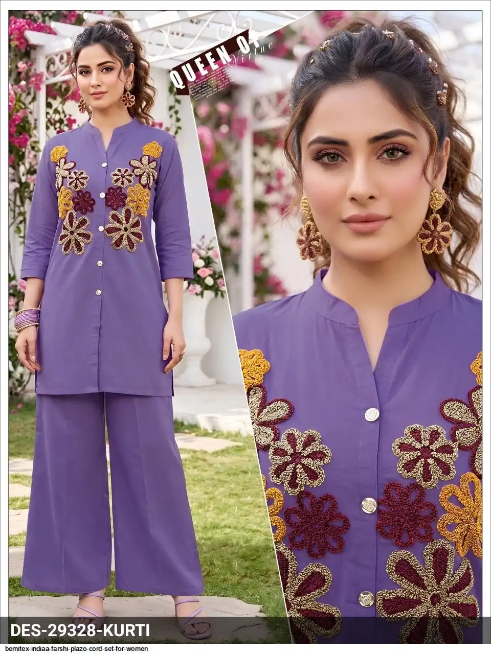 BEMITEX INDIAA FARSHI PLAZO CORD SET FOR WOMEN 3