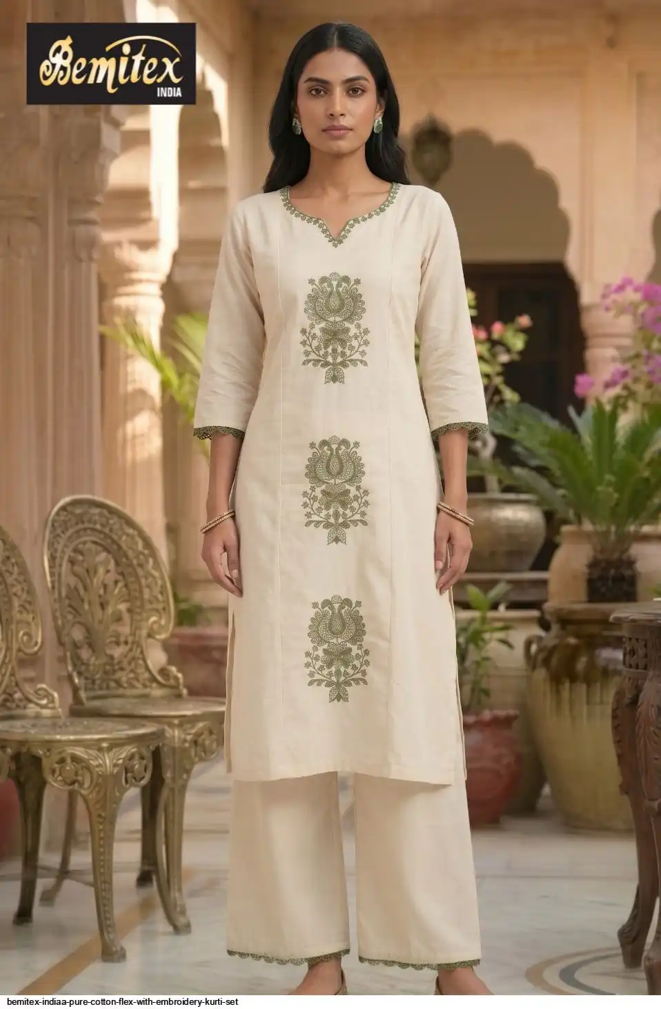 BEMITEX INDIAA PURE COTTON FLEX WITH EMBROIDERY KURTI SET 2