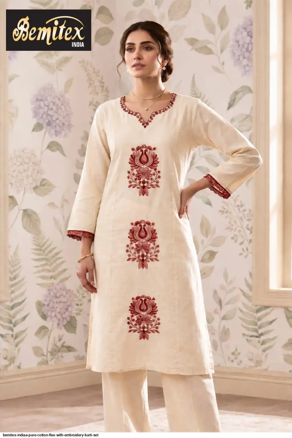 BEMITEX INDIAA PURE COTTON FLEX WITH EMBROIDERY KURTI SET 3