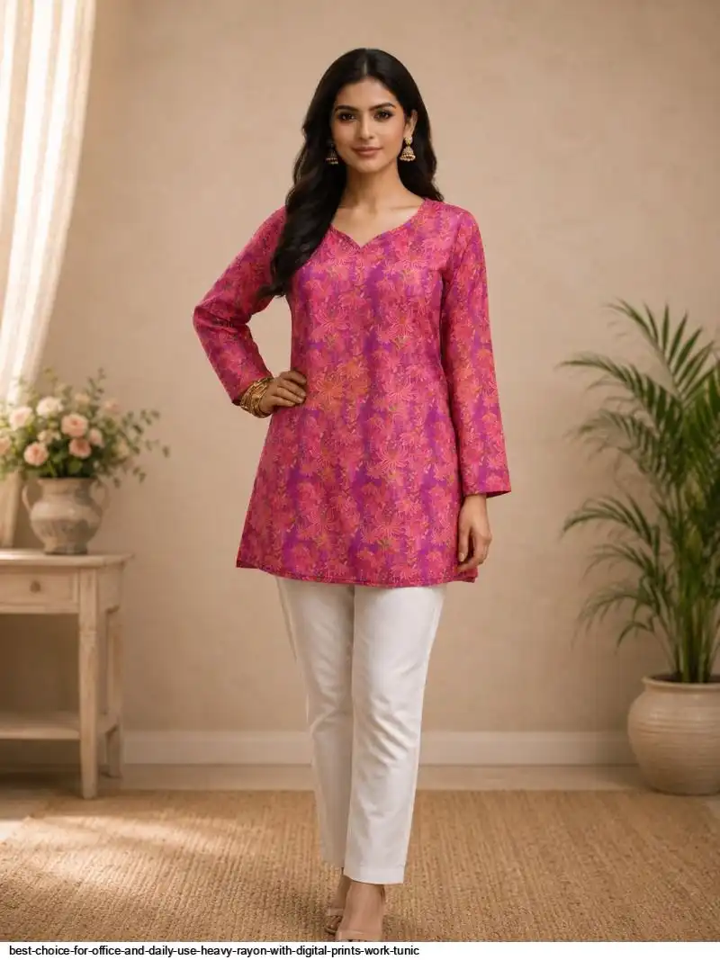 HEAVY RAYON WITH DIGITAL PRINTS WORK TUNIC 12