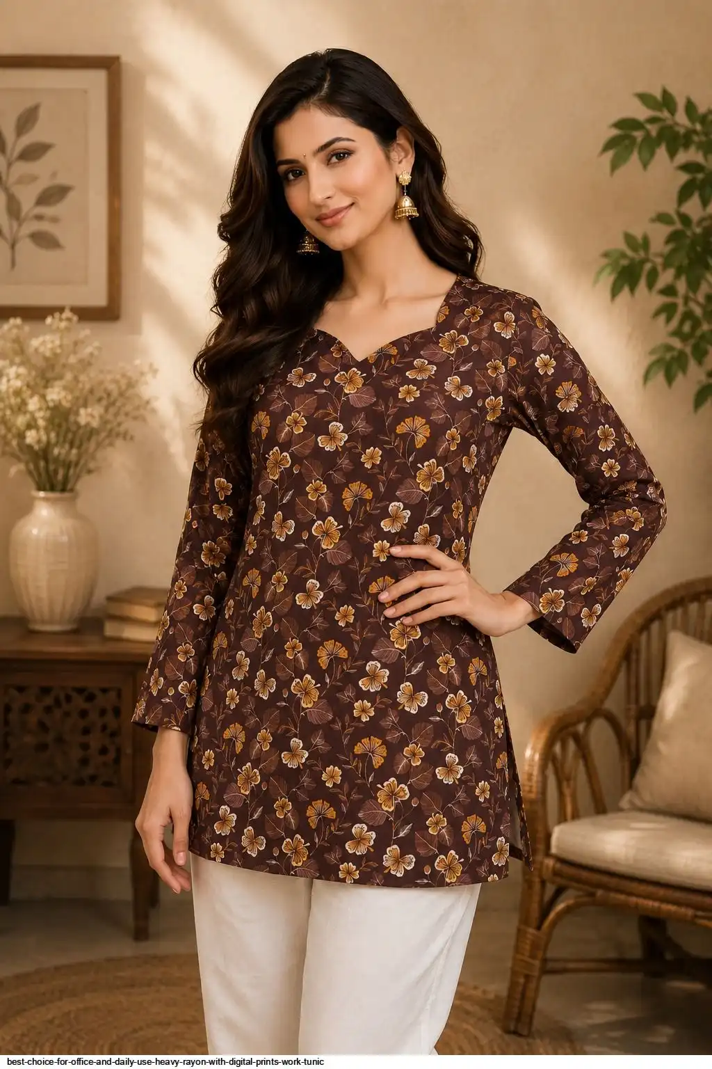 HEAVY RAYON WITH DIGITAL PRINTS WORK TUNIC 16