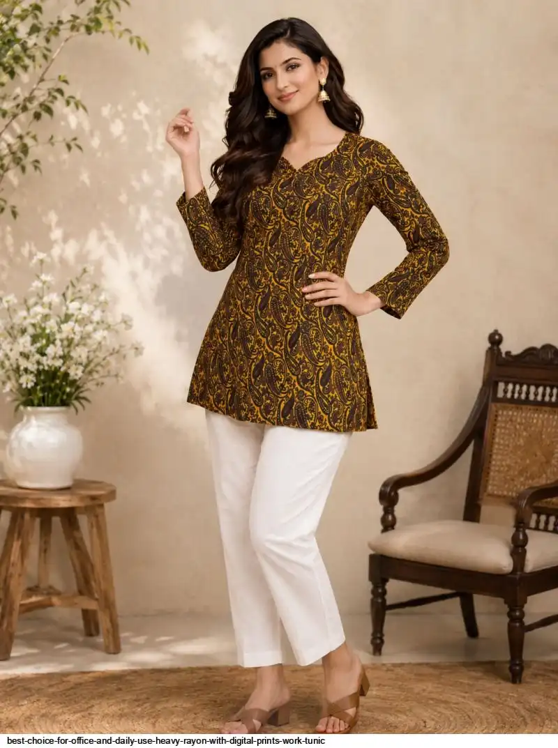 HEAVY RAYON WITH DIGITAL PRINTS WORK TUNIC 18