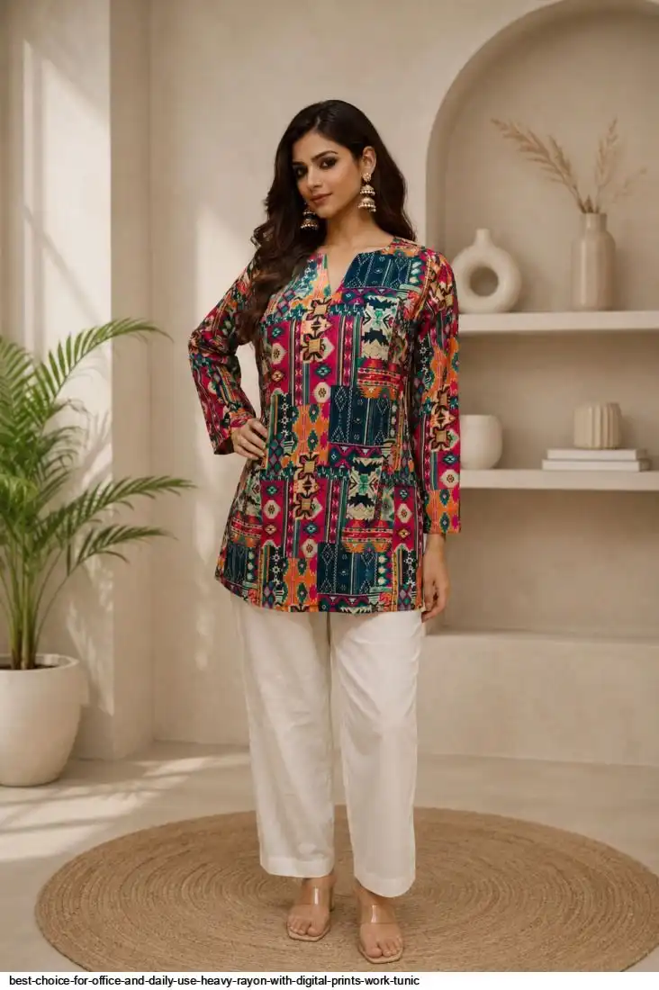 HEAVY RAYON WITH DIGITAL PRINTS WORK TUNIC 22