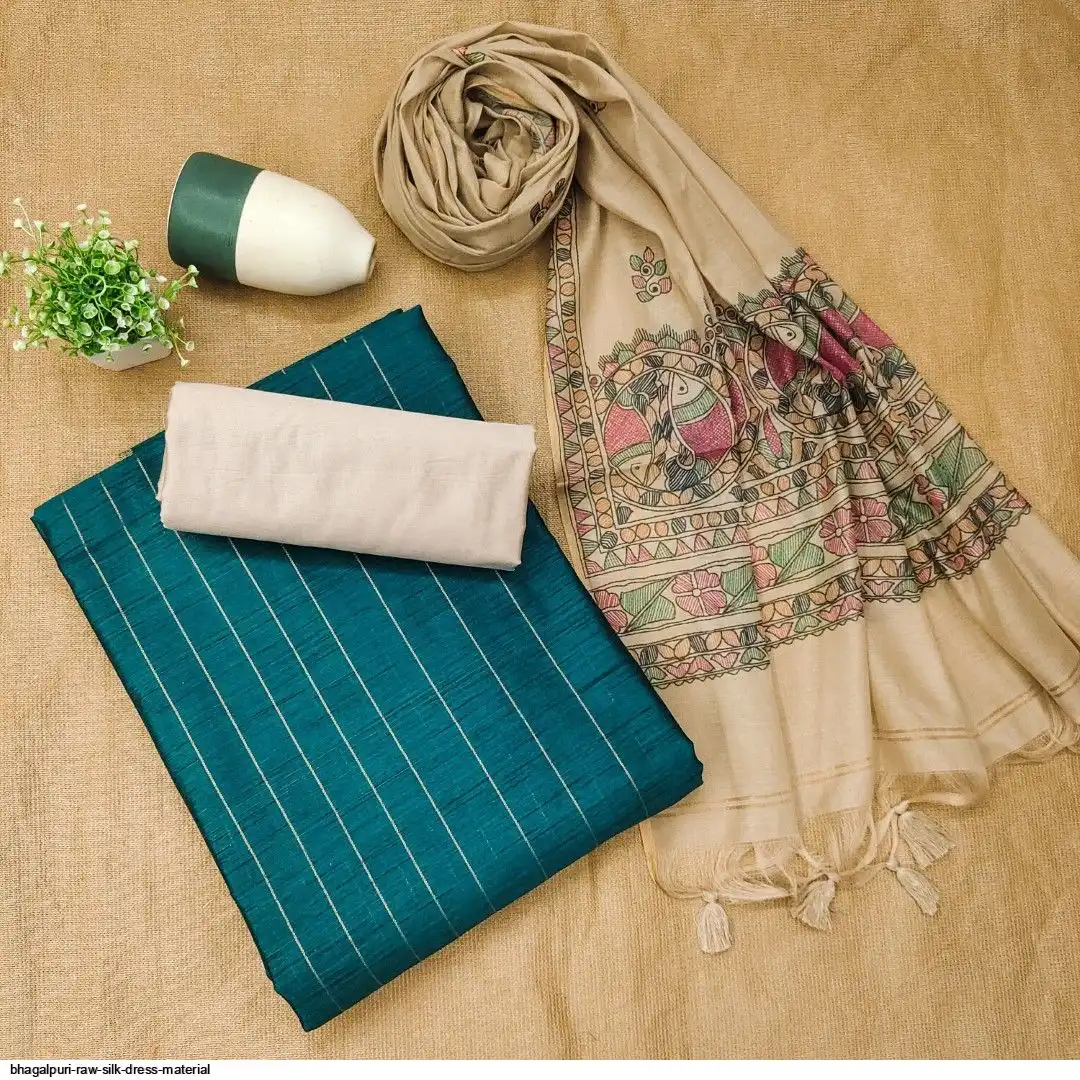 silk dress material wholesale BHAGALPURI RAW SILK dress material