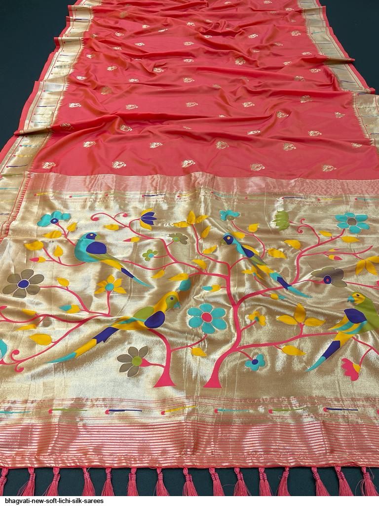 BHAGVATI NEW SOFT LICHI SILK SAREES B
