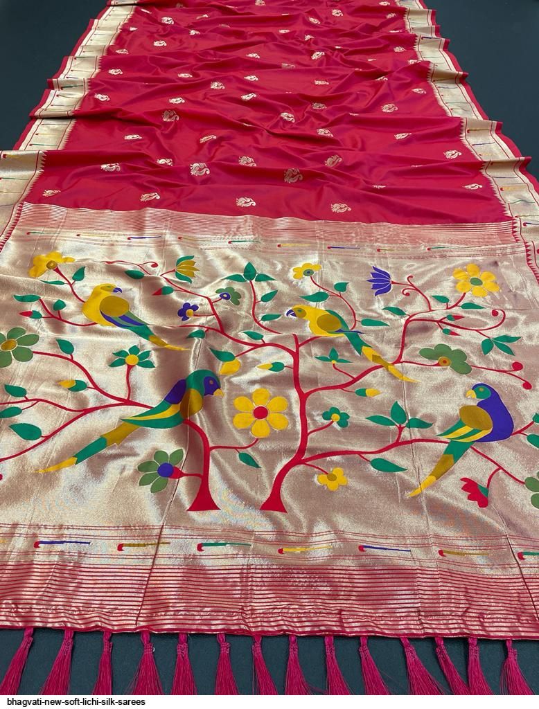 BHAGVATI NEW SOFT LICHI SILK SAREES A