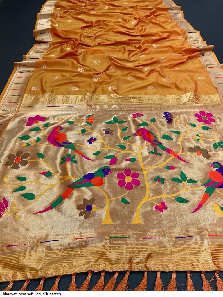 BHAGVATI NEW SOFT LICHI SILK SAREES F