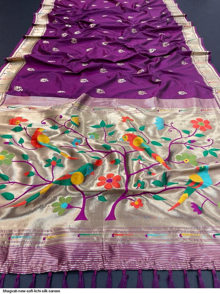 BHAGVATI NEW SOFT LICHI SILK SAREES H