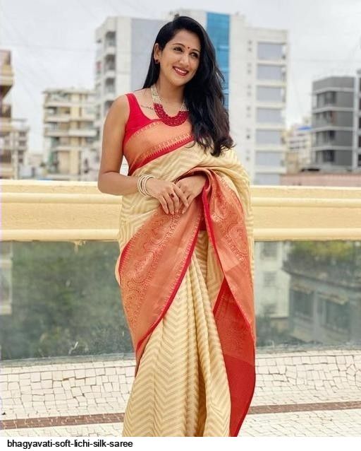 BHAGYAVATI SOFT LICHI SILK SAREE