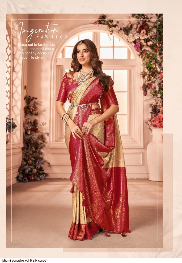 Buy Pandadi Saree Women's Soft Lichi Silk Saree With Unstitched Blouse  Piece at Amazon.in