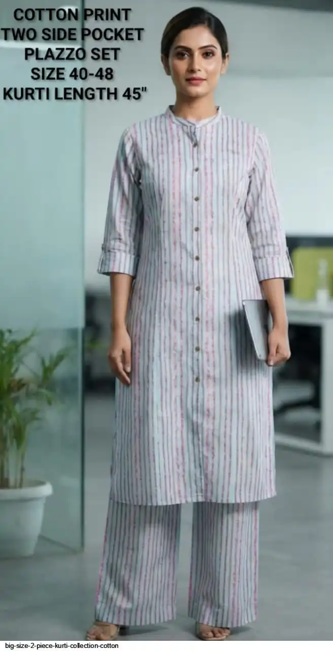 BIG SIZE 2 PIECE KURTI COLLECTION COTTON C