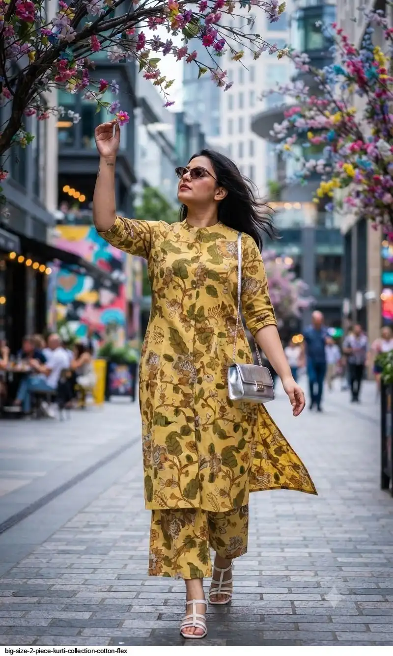 BIG SIZE 2 PIECE KURTI COLLECTION COTTON FLEX D