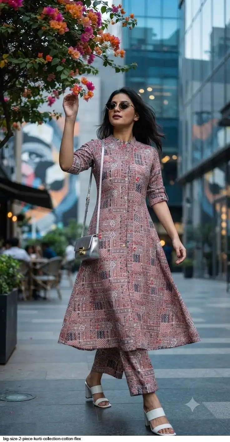 BIG SIZE 2 PIECE KURTI COLLECTION COTTON FLEX C