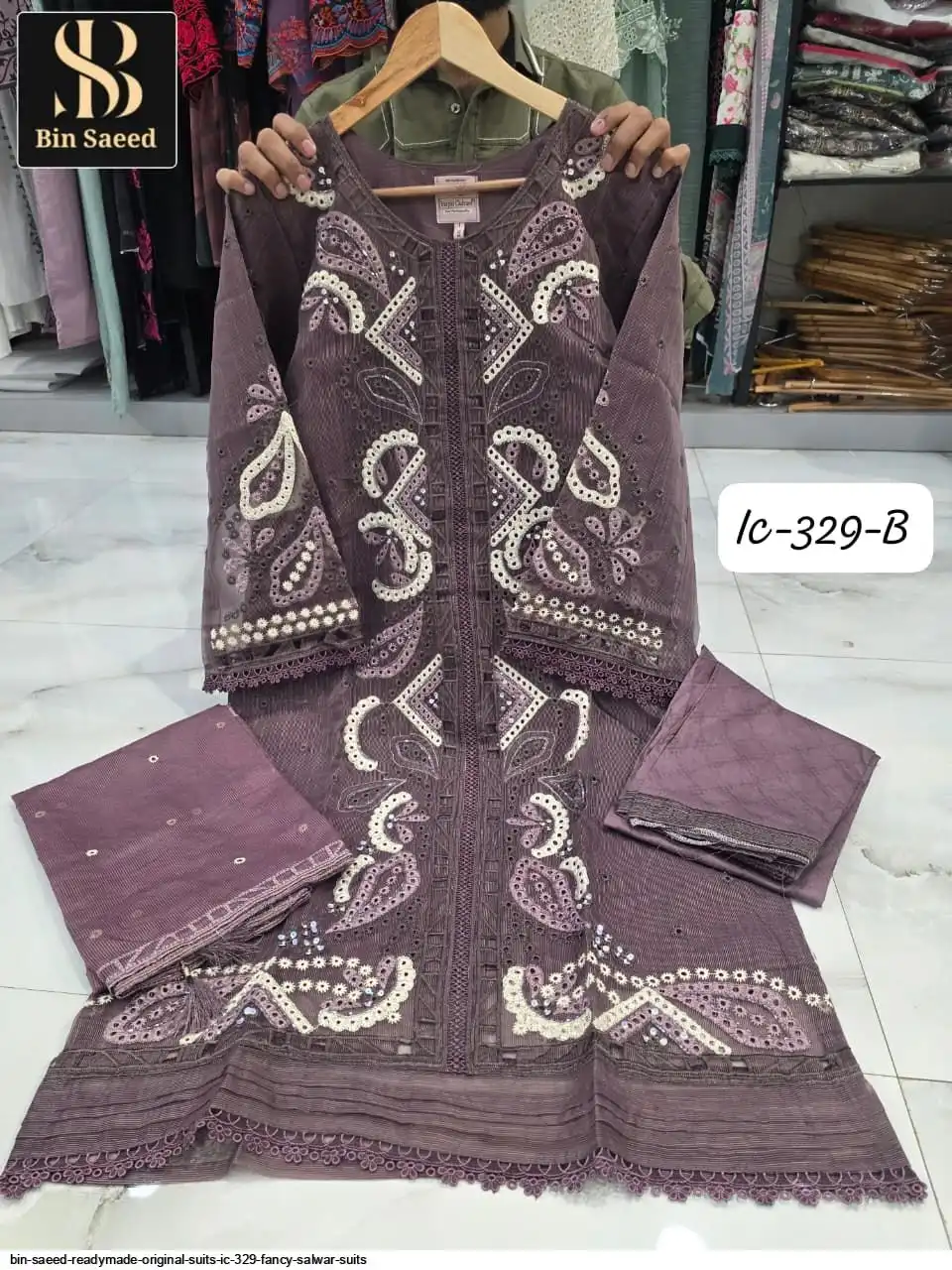 BIN SAEED READYMADE ORIGINAL SUITS IC 329 FANCY SALWAR SUITS 2