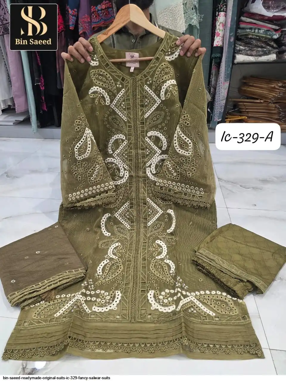 BIN SAEED READYMADE ORIGINAL SUITS IC 329 FANCY SALWAR SUITS 3