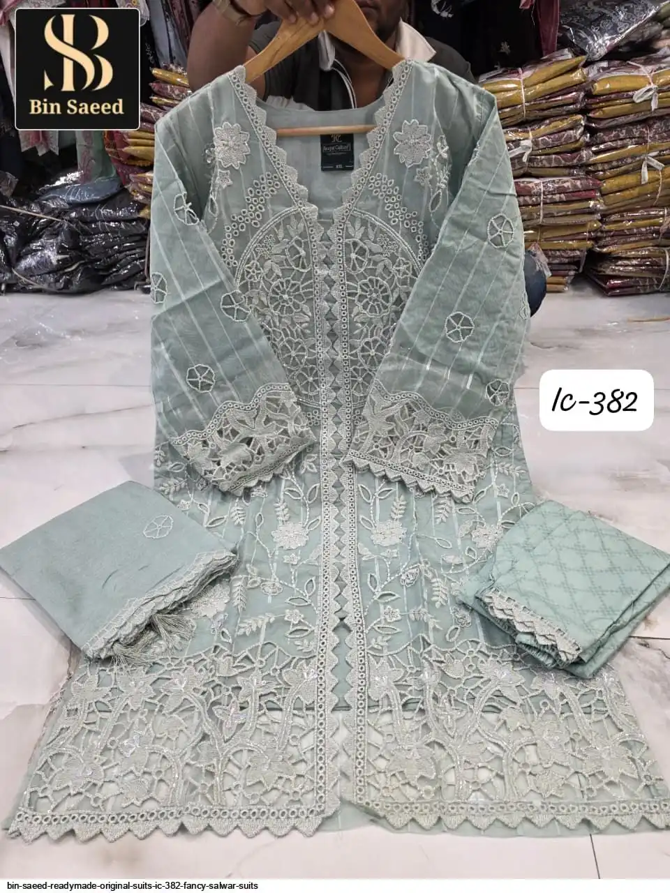 BIN SAEED READYMADE ORIGINAL SUITS IC 382 FANCY SALWAR SUITS 3