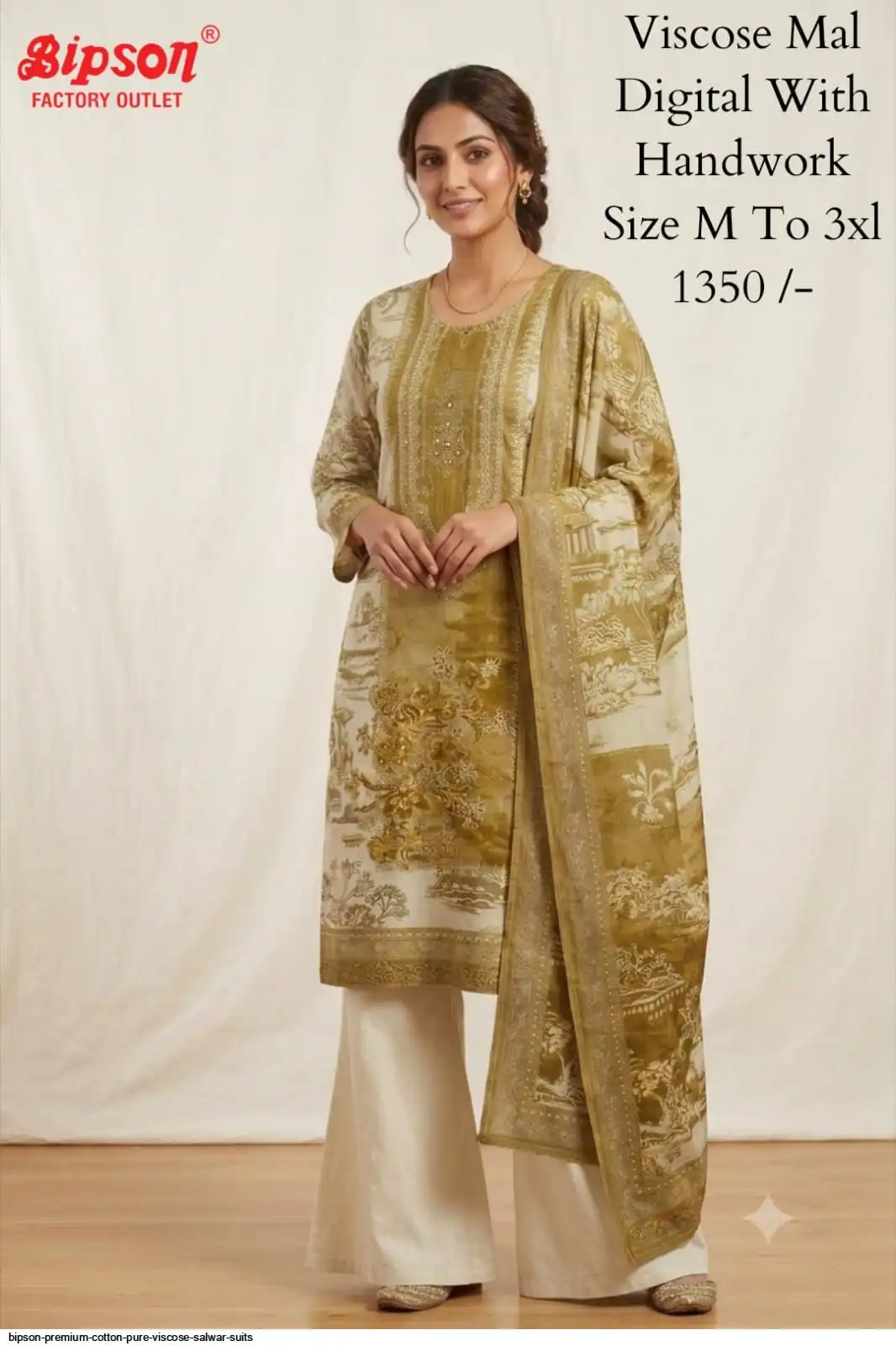 BIPSON PREMIUM COTTON PURE VISCOSE SALWAR SUITS