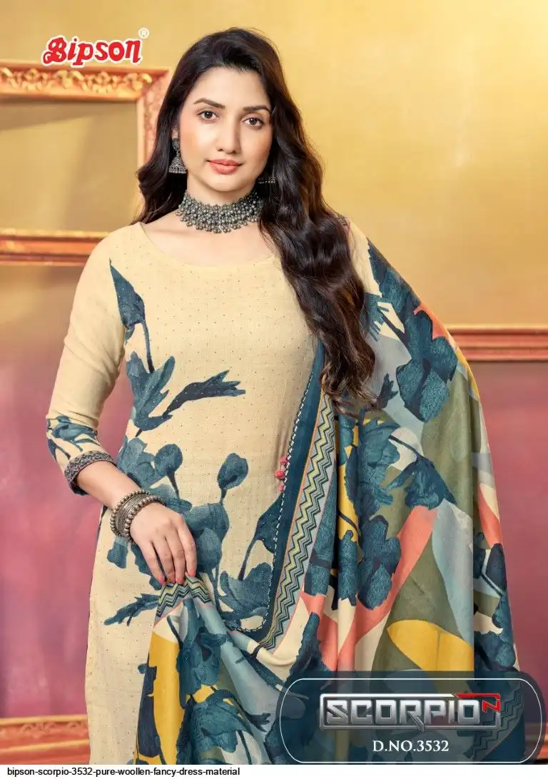 BIPSON SCORPIO 3532 PURE WOOLLEN FANCY DRESS MATERIAL