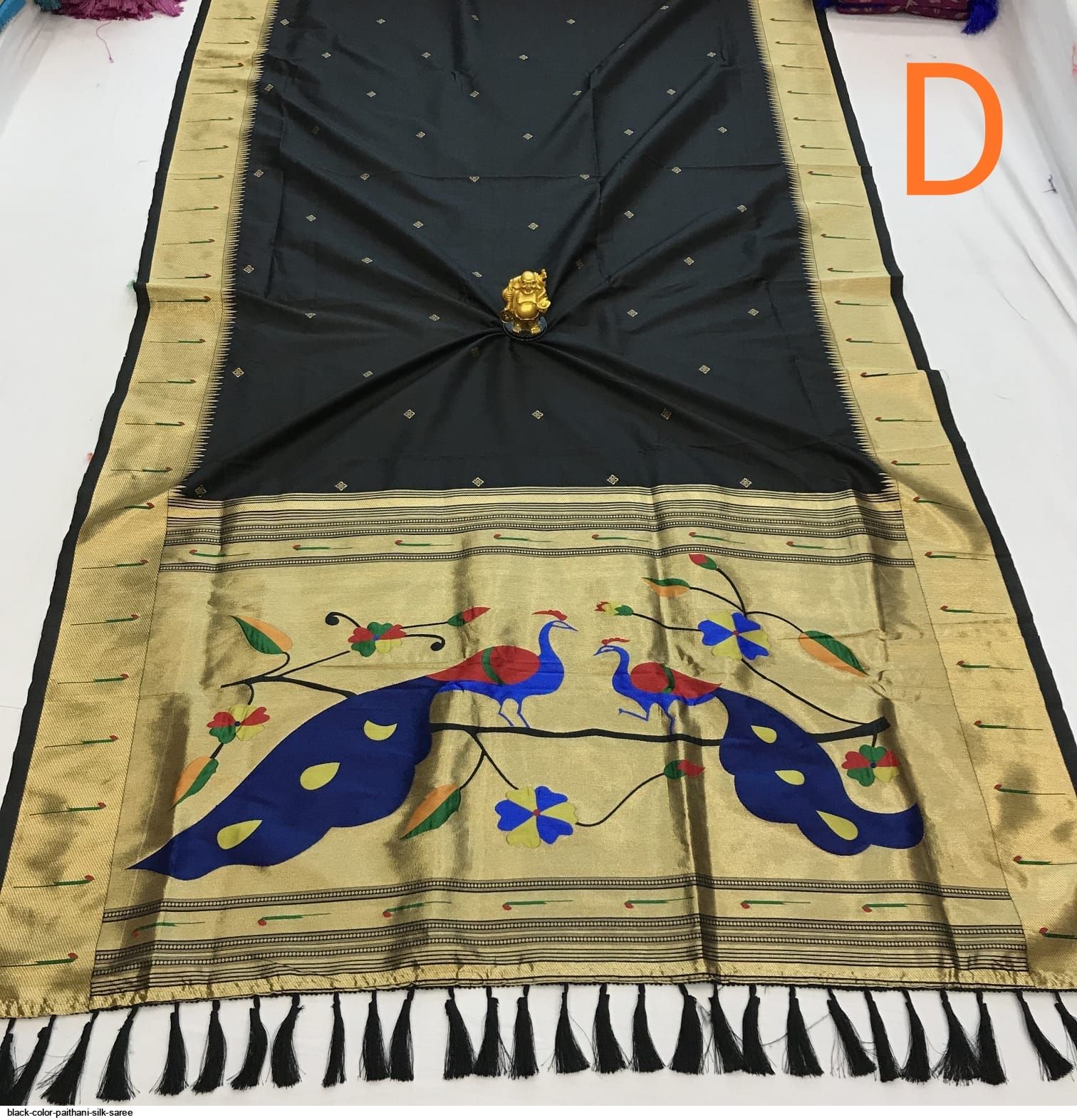 BLACK COLOR PAITHANI SILK SAREE