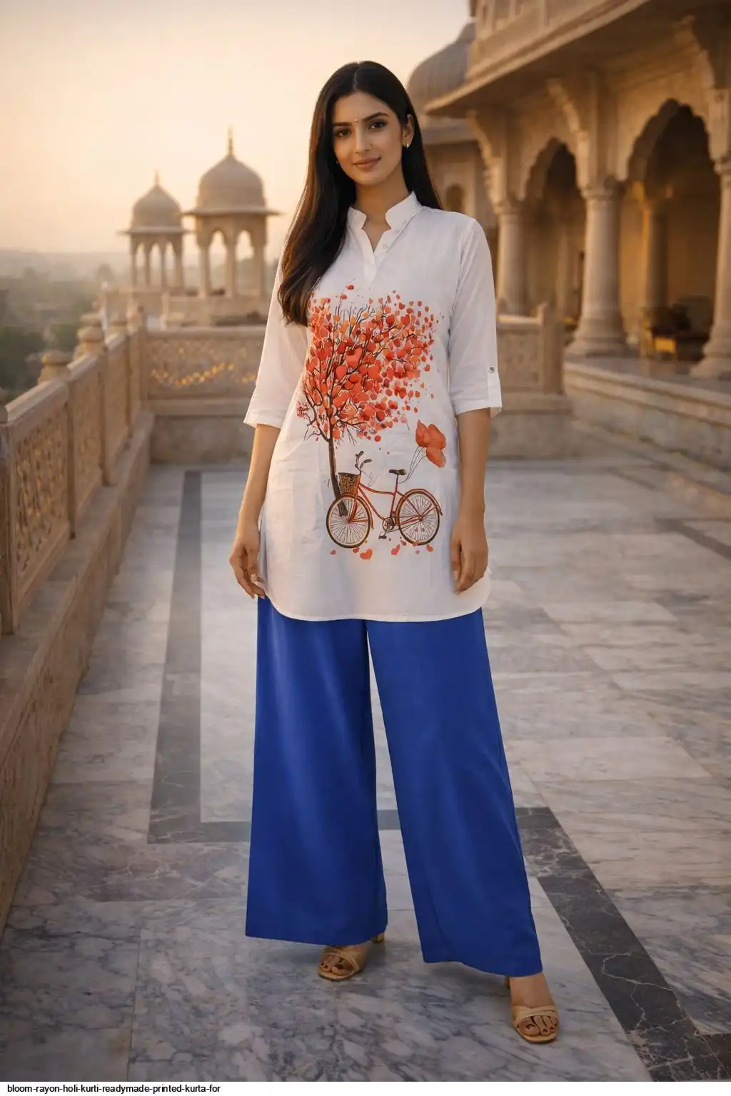 BLOOM RAYON HOLI KURTI READYMADE PRINTED KURTA PANT 1