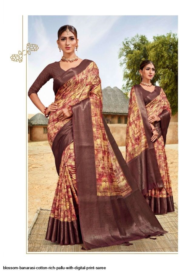 Banarasi Silk Flower Print Silk Saree – wholesale2retail