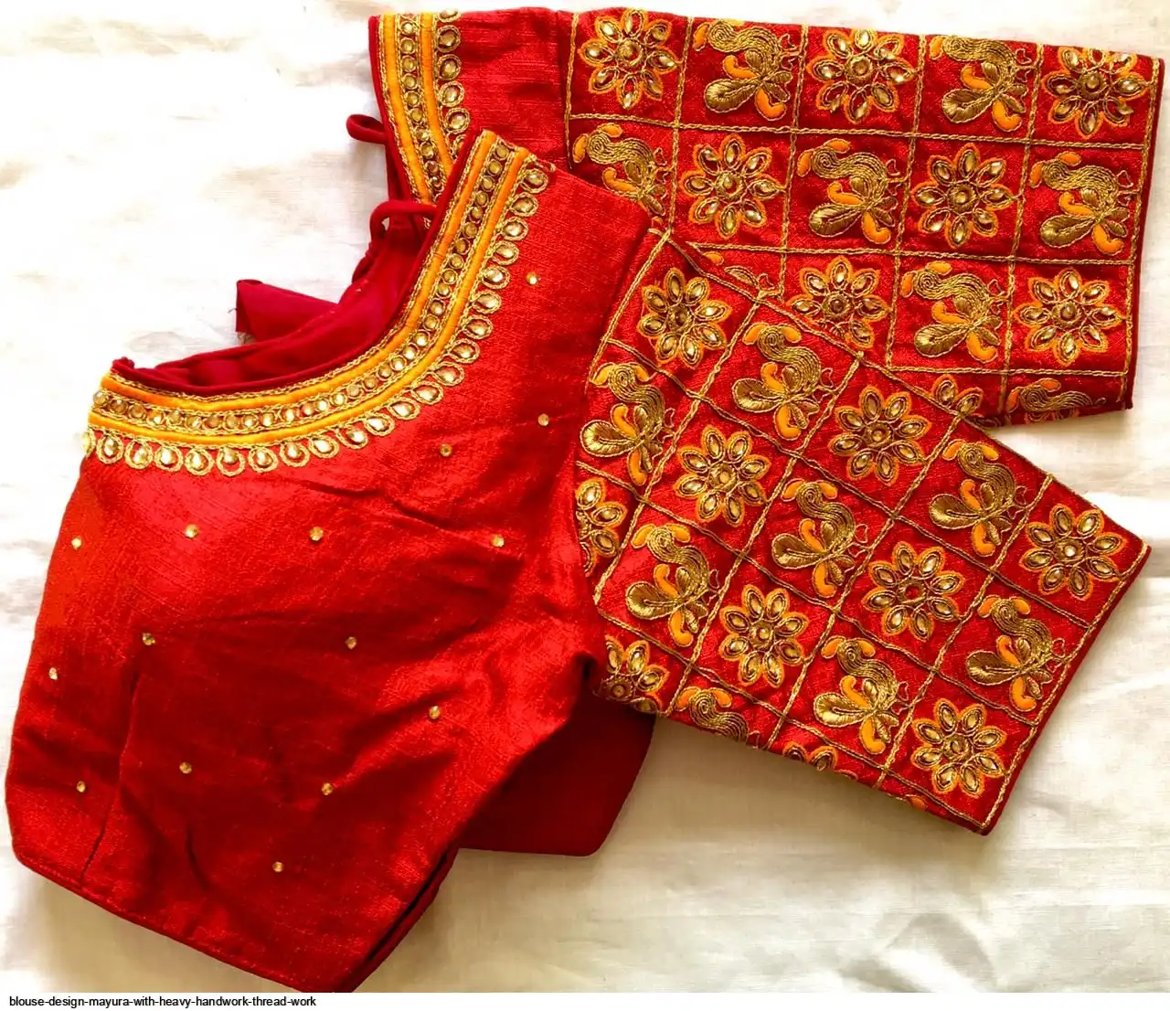 BLOUSE DESIGN MAYURA WITH HEAVY HANDWORK THREAD WORK 4