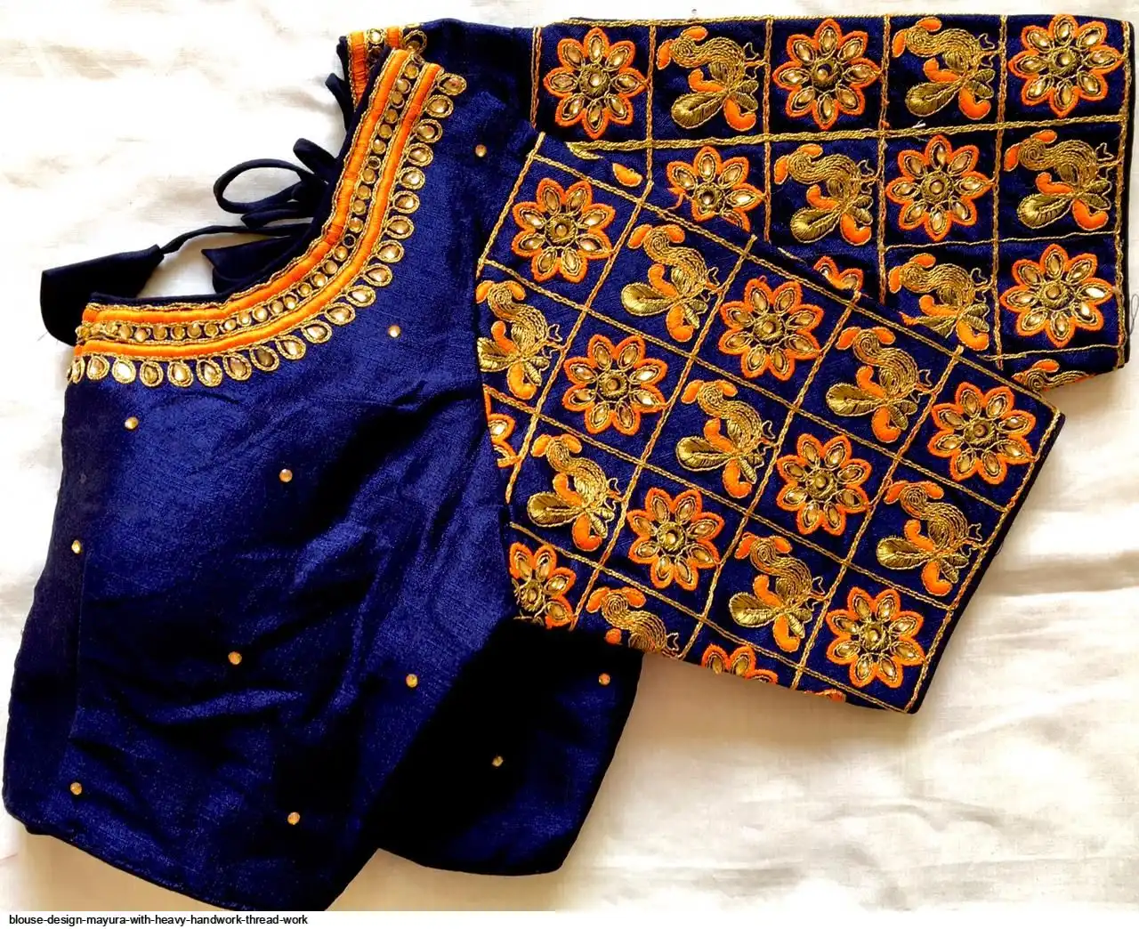 BLOUSE DESIGN MAYURA WITH HEAVY HANDWORK THREAD WORK 5