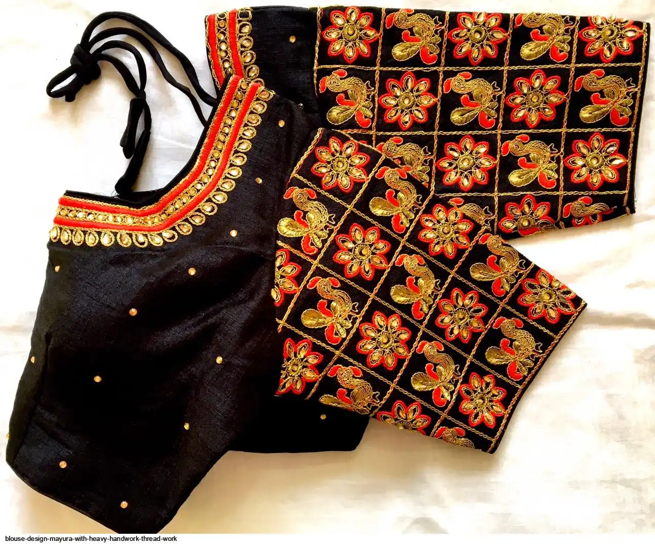 BLOUSE DESIGN MAYURA WITH HEAVY HANDWORK THREAD WORK 6