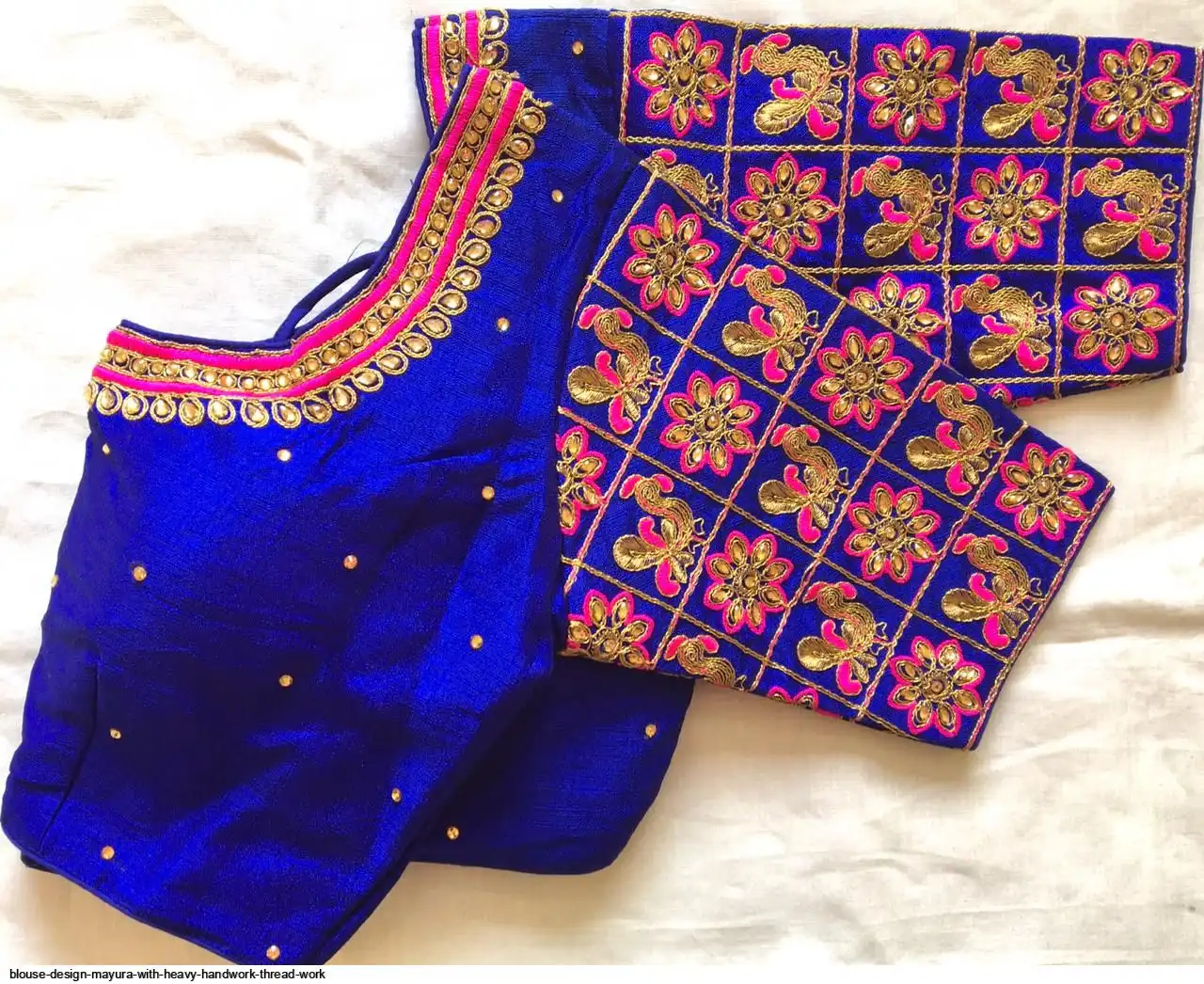 BLOUSE DESIGN MAYURA WITH HEAVY HANDWORK THREAD WORK 3