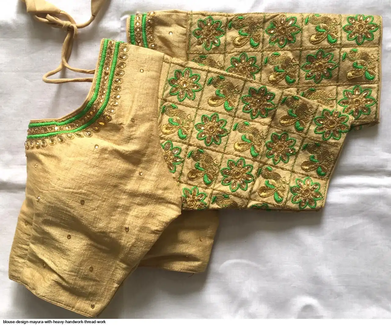 BLOUSE DESIGN MAYURA WITH HEAVY HANDWORK THREAD WORK 2