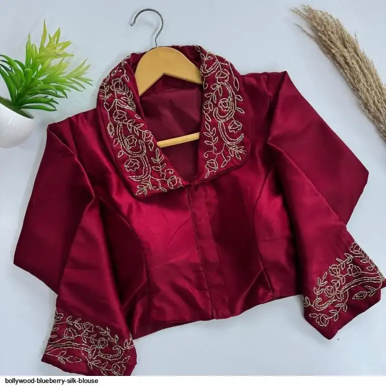 BOLLYWOOD BLUEBERRY SILK BLOUSE C