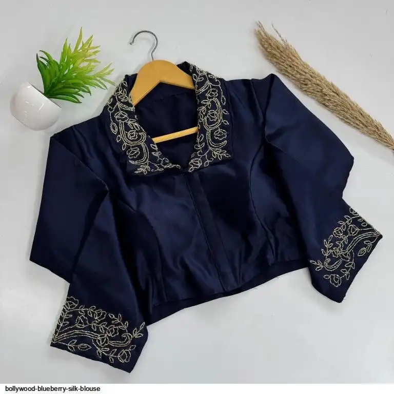 BOLLYWOOD BLUEBERRY SILK BLOUSE A