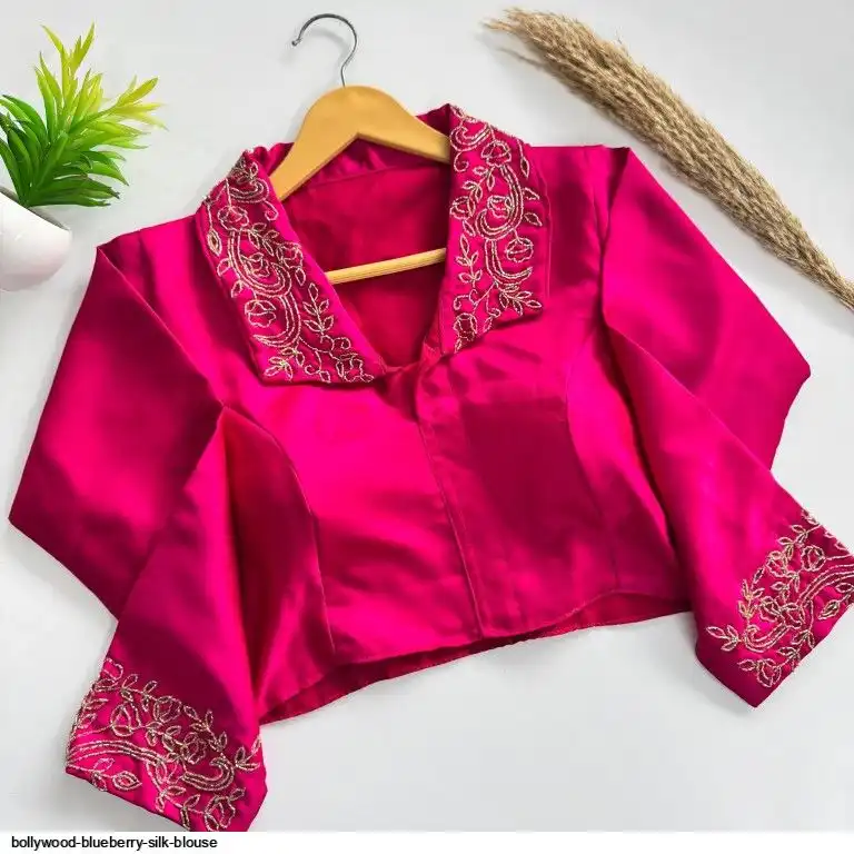 BOLLYWOOD BLUEBERRY SILK BLOUSE F