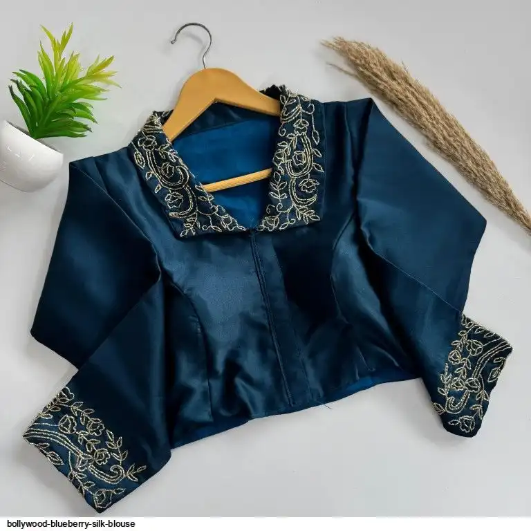 BOLLYWOOD BLUEBERRY SILK BLOUSE E