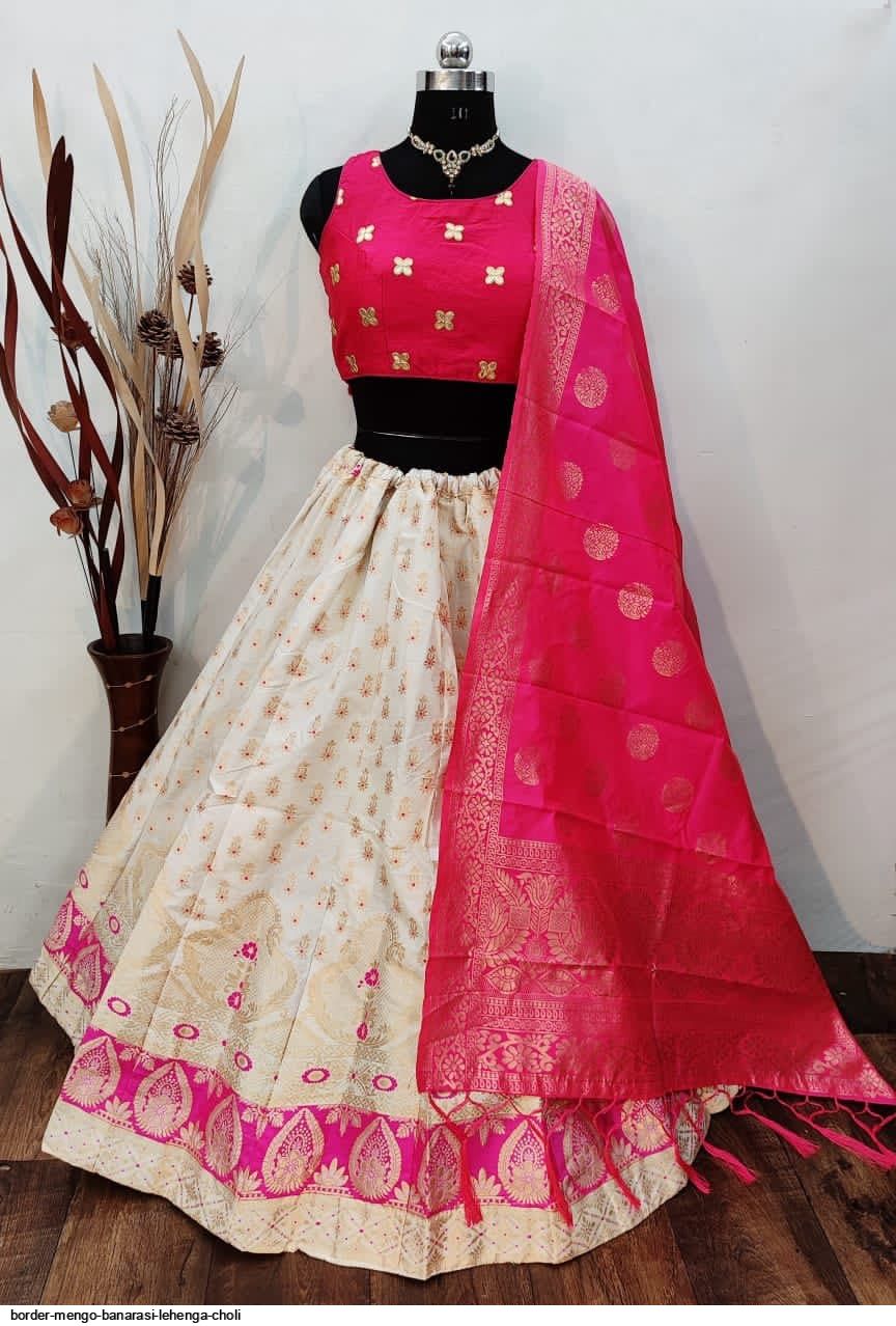 Buy Bollywood Vogue Red & Beige Made To Measure Brocade Umbrella Lehenga &  Blouse With Dupatta - Lehenga Choli for Women 6972047 | Myntra
