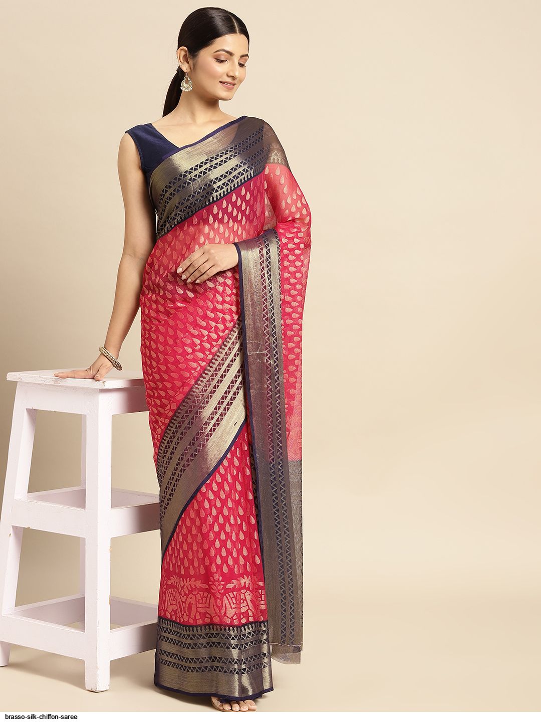 Brasso Silk chiffon saree