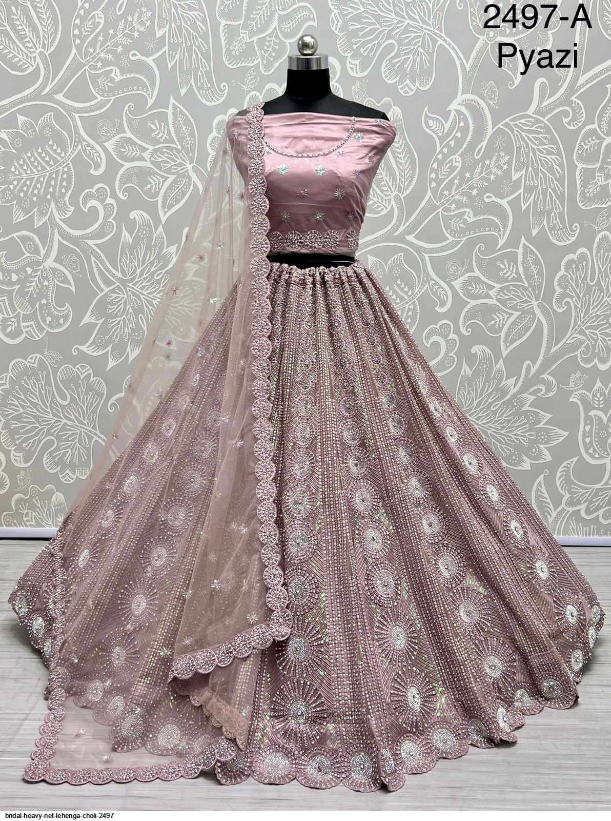 Crop Top Lehenga Indian Wedding Dress Bollywood Style onion color pyazi  color | eBay