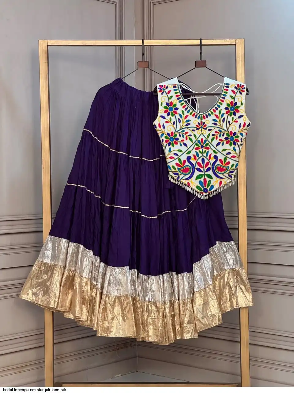 BRIDAL LEHENGA CM STAR JALI TONE SILK 1