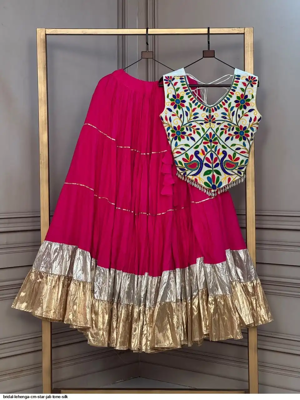 BRIDAL LEHENGA CM STAR JALI TONE SILK 6