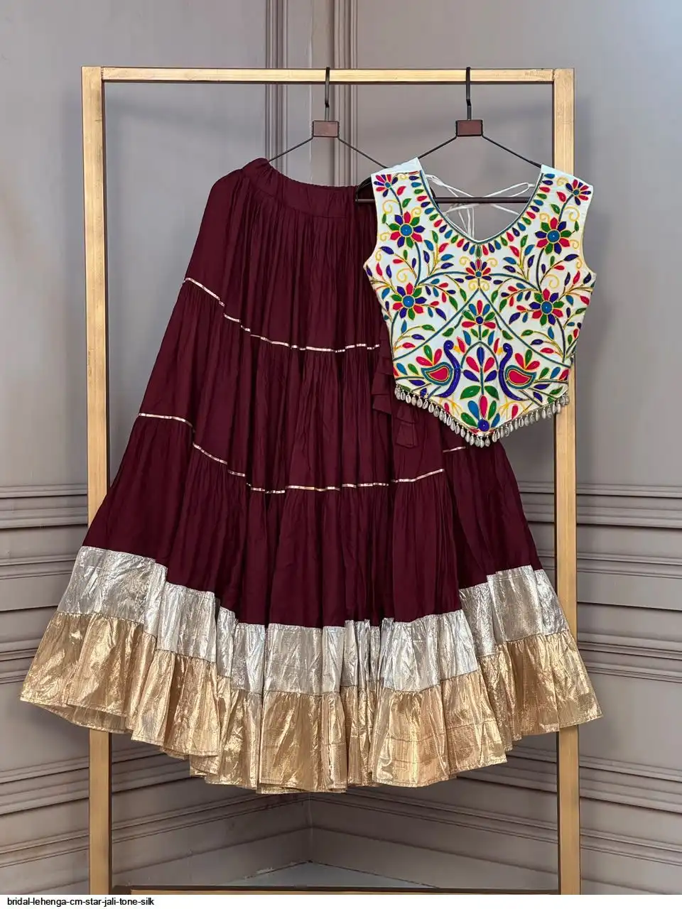 BRIDAL LEHENGA CM STAR JALI TONE SILK 8