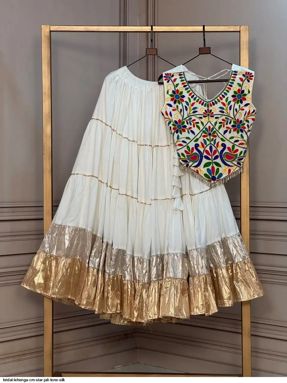 BRIDAL LEHENGA CM STAR JALI TONE SILK 10