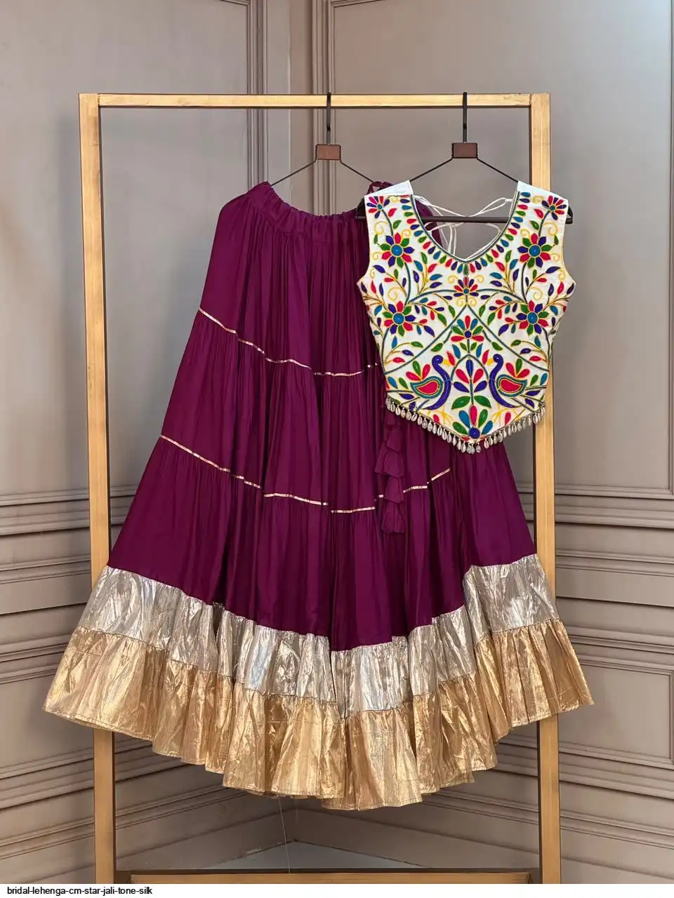 BRIDAL LEHENGA CM STAR JALI TONE SILK 9