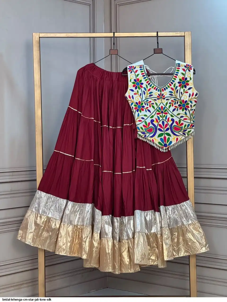 BRIDAL LEHENGA CM STAR JALI TONE SILK 11