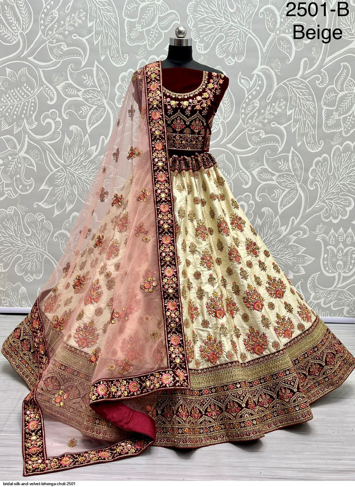 Velvet Lehenga Blouse Design | 3d-mon.com