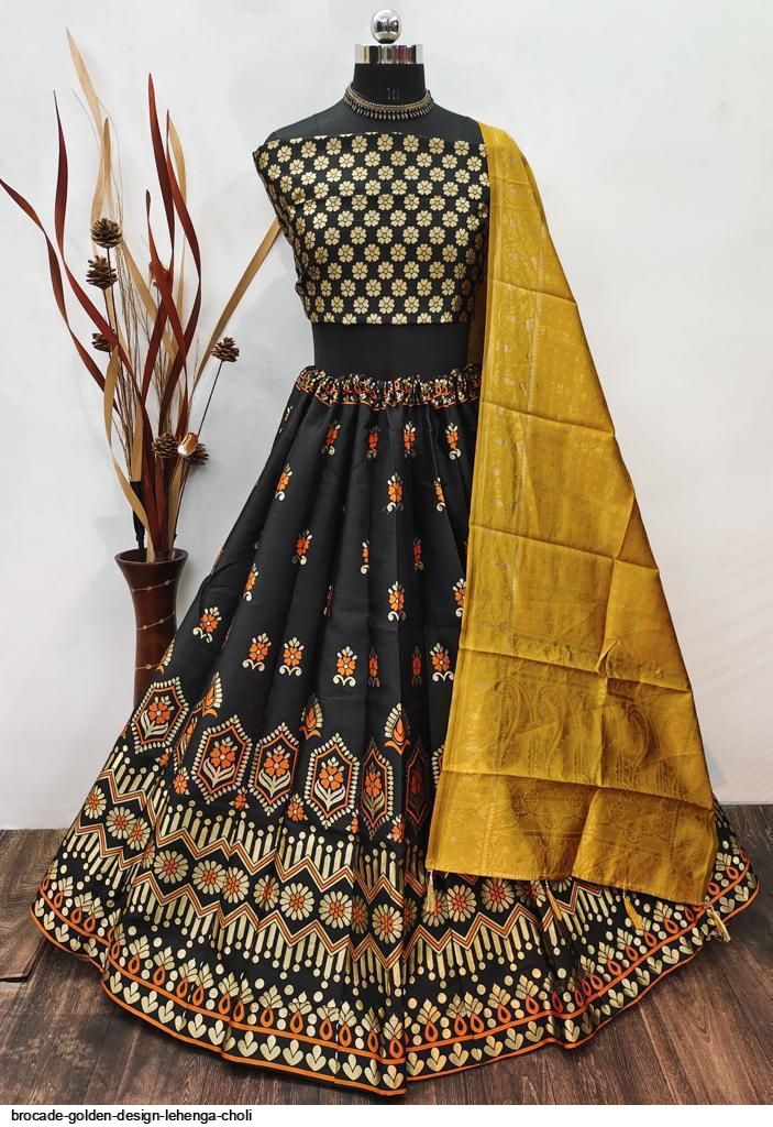 Buy Black Floral Printed Organza Reception Wear Lehenga Choli Designer  Lehenga Choli